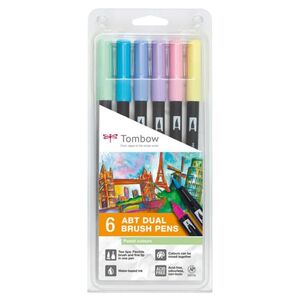 ROTULADOR TOMBOW DUAL BRUSH COLORES PASTEL 6 UD