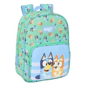 MOCHILA INFANTIL SAFTA ADAPTABLE A CARRO BLUEY SISTERS VERDE