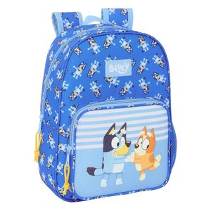 MOCHILA INFANTIL SAFTA ADAPTABLE A CARRO BLUEY LET S PLAY AZUL