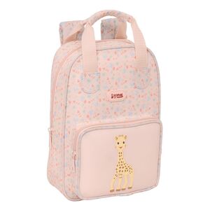 MOCHILA INFANTIL SAFTA RECICLADO Y REPELENTE AL AGUA SOPHIE LA GIRAFE ROSA
