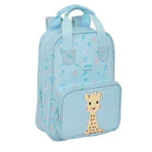 MOCHILA INFANTIL SAFTA RECICLADO Y REPELENTE AL AGUA SOPHIE LA GIRAFE AZUL