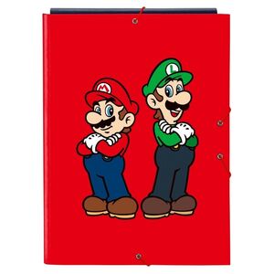 CARPETA GOMAS Y SOLAPAS SAFTA SUPER MARIO MAMMA MIA ROJA