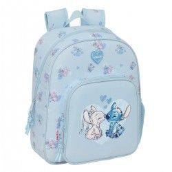 MOCHILA INFANTIL SAFTA ADAPTABLE A CARRO STITCH AZUL