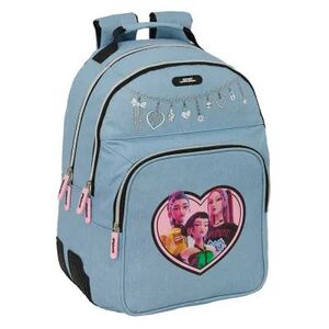 MOCHILA DOBLE CON CANTONERAS ADAPTABLE A CARRO SAFTA K-POP DEMON HUNTERS AZUL