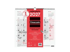 CALENDARIO PARED 2027 FINOCAM PARA ESCRIBIR 300X300 MM