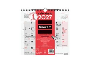 CALENDARIO PARED 2027 FINOCAM PARA ESCRIBIR TAMAÑO M 265*245 MM