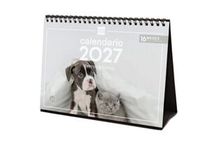 CALENDARIO SOBREMESA 2027 FINOCAM PARA ESCRIBIR PERROS Y GATOS S 210*150 MM