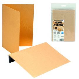 SOBRES + TARJETAS C6 PLUS OFFICE 114X162 ORO METALIZADO 3 UD.