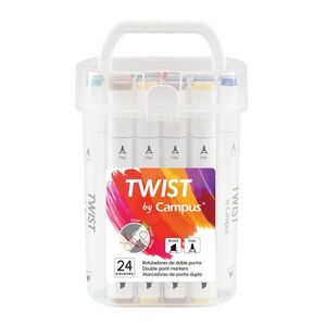 ROTULADORES DOBLE PUNTA CAMPUS UNIVERSITY TWIST 24 COLORES