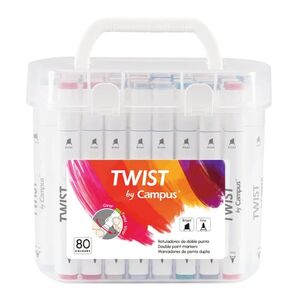 ROTULADORES DOBLE PUNTA CAMPUS UNIVERSITY TWIST 80 COLORES
