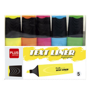 MARCADOR FLUORESCENTE PLUS TEXTLINER NEÓN SURTIDOS 5 UNIDADES