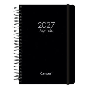 AGENDA CAMPUS 2027 DÍA PÁGINA COLOR A5 TAPA POLIPROPILENO NEGRO