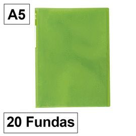 CARPETA PLUS OFFICE 5020 A5 20 FUNDAS VERDE