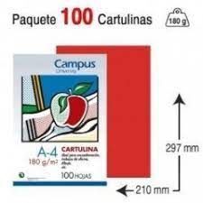 CARTULINA CAMPUS A4 180G TOMATE