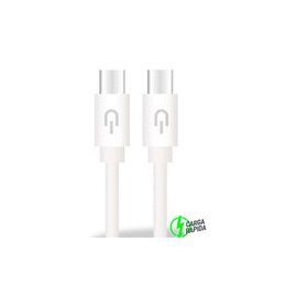 CABLE1M-USB TYPE-C-USB TYPE-C-2A PLUGYU BLANCO