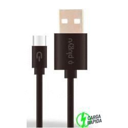 CABLE-USB TYPE C-1.5A PLUGYU NEGRO