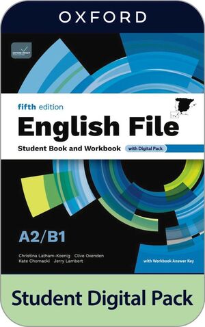 ENGLISH FILE 5TH EDITION A2/B1. STUDENT'S BOOK AND WORKBOOK AND DIGITAL WITH KEY
