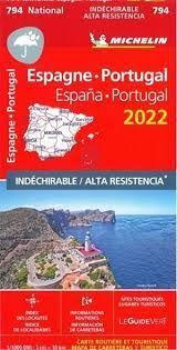 MAPA PORTUGAL - ESPAÑA 734 *MICHELIN 2022* PORTUGUÉS